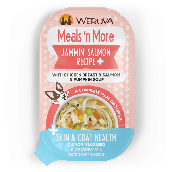 WERUVA Meals N More Dog Food Jammin Salmon Cups Case 12/3OZ