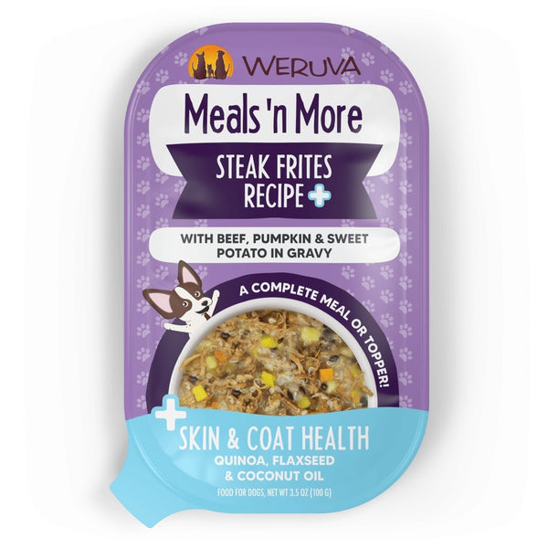 WERUVA Meals N More Dog Food Steak Frites Cups Case 12/3OZ