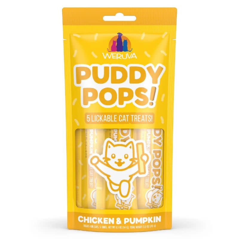 WERUVA Puddy Pops Lickable Cat Treat Chicken & Pumpkin 5 PK