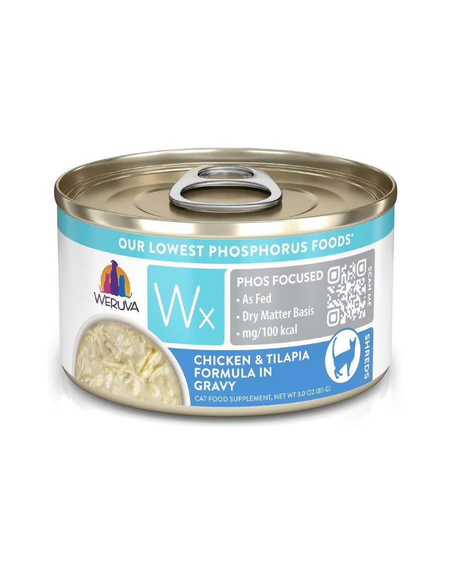 WERUVA WX Chicken and Tilapia Gravy Cat Food Case 12/3OZ