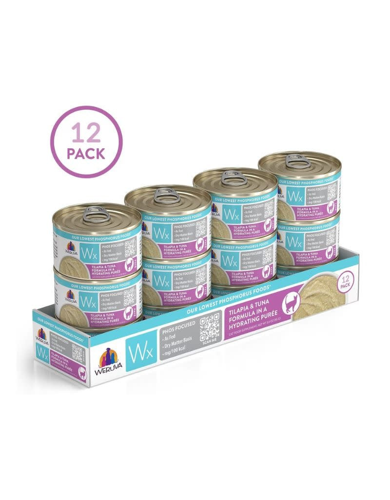 WERUVA WX Tilapia and Tuna Puree Cat Food Case 12/3OZ