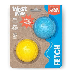 WEST PAW Boundr Balls 2pk Dandelion + Aqua Blue