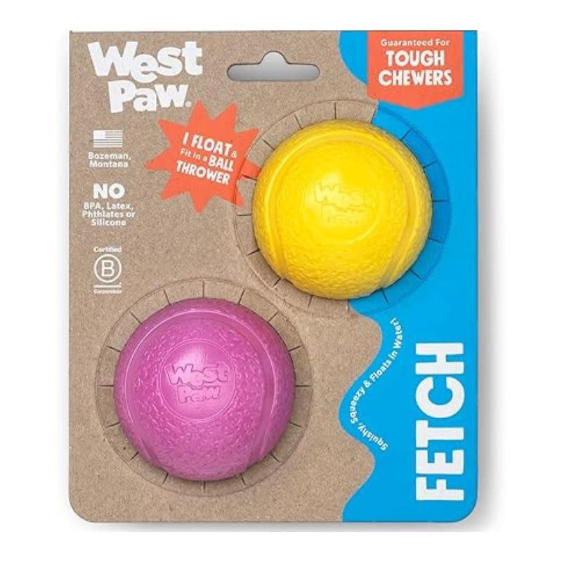 WEST PAW Boundr Balls 2pk Dandelion + Hot Pink