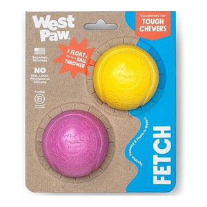 WEST PAW Boundr Balls 2pk Dandelion + Hot Pink