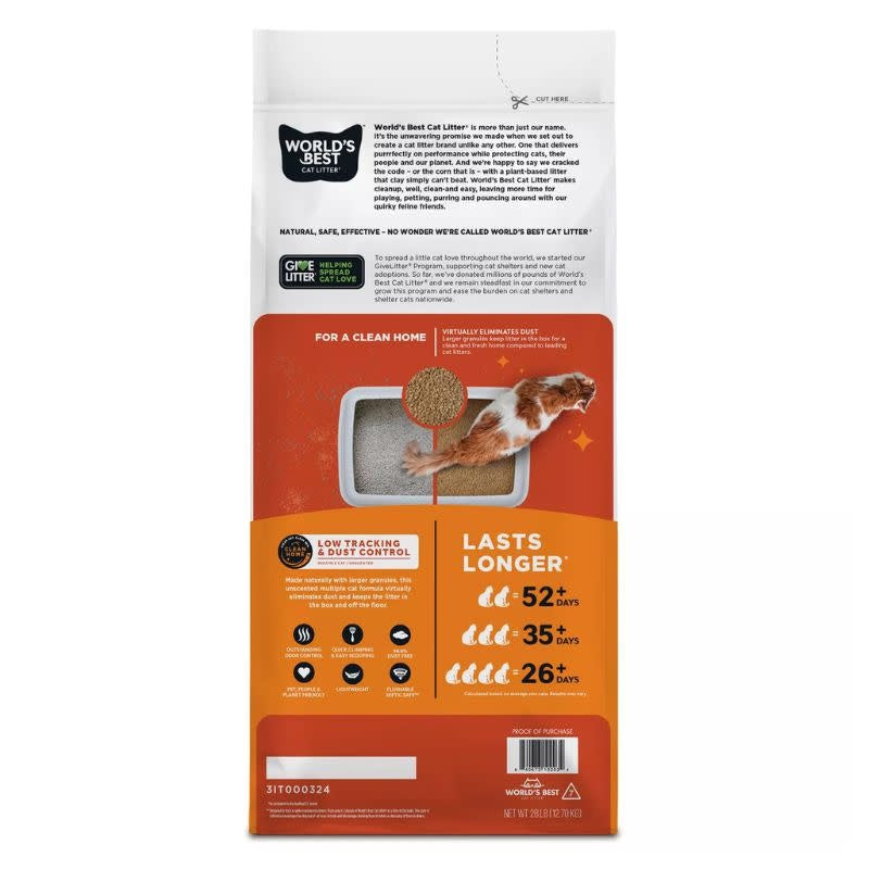 WORLDS BEST Clumping Low Tracking Litter 28 LB