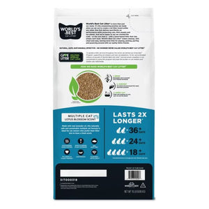 WORLDS BEST Multi Cat Clumping Lotus Blossom Scented Multi Cat Litter 15LB
