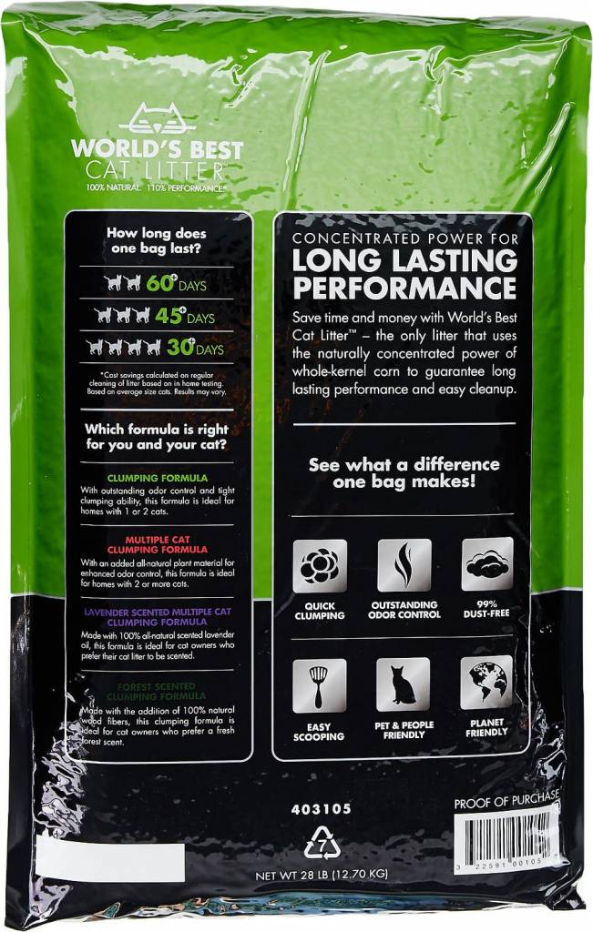WORLDS BEST Clumping Unscented Cat Litter