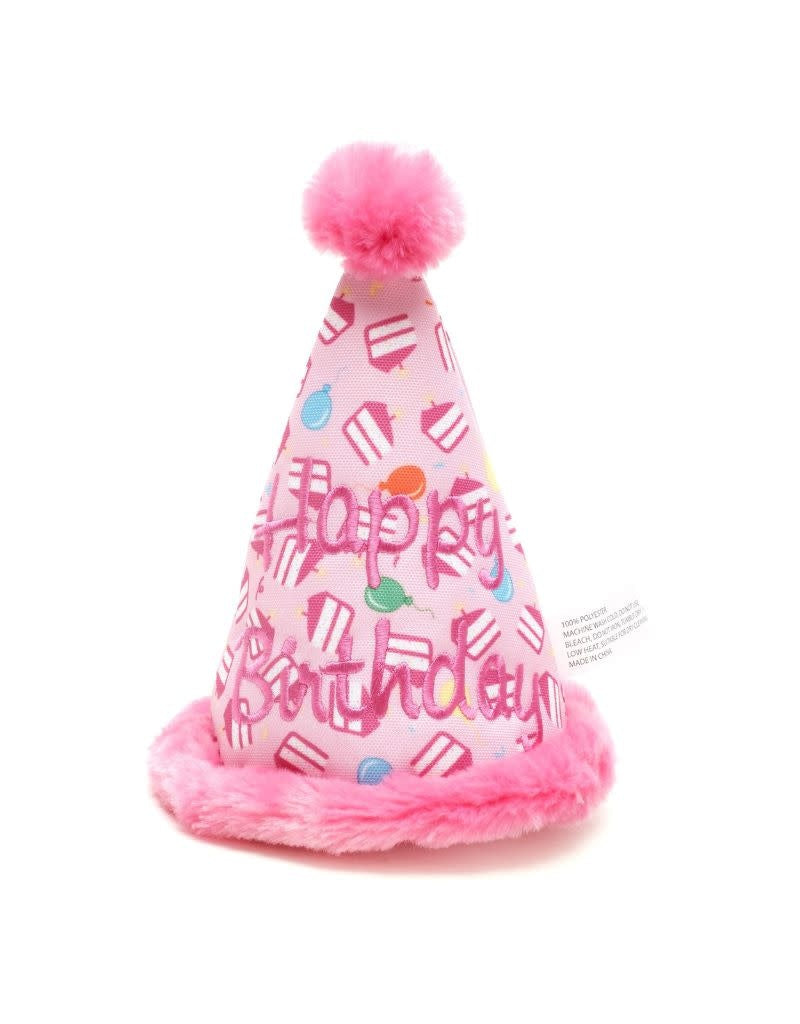 WORTHY DOG Birthday Hat Toy Pink