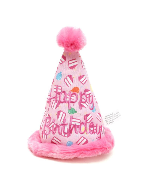 WORTHY DOG Birthday Hat Toy Pink