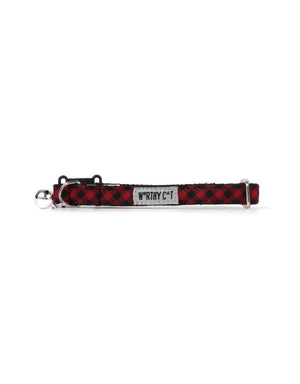 WORTHY DOG  Cat Collar Bias Red Plaid