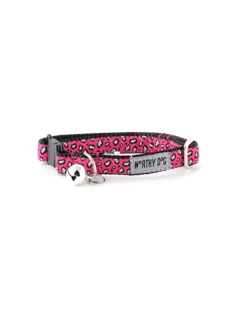 WORTHY DOG Cat Collar Cheetah Pink