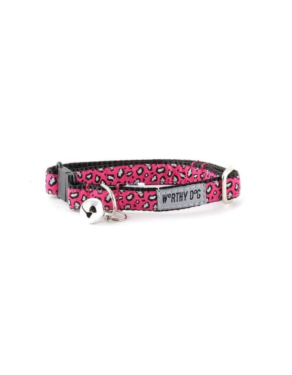 WORTHY DOG Cat Collar Cheetah Pink
