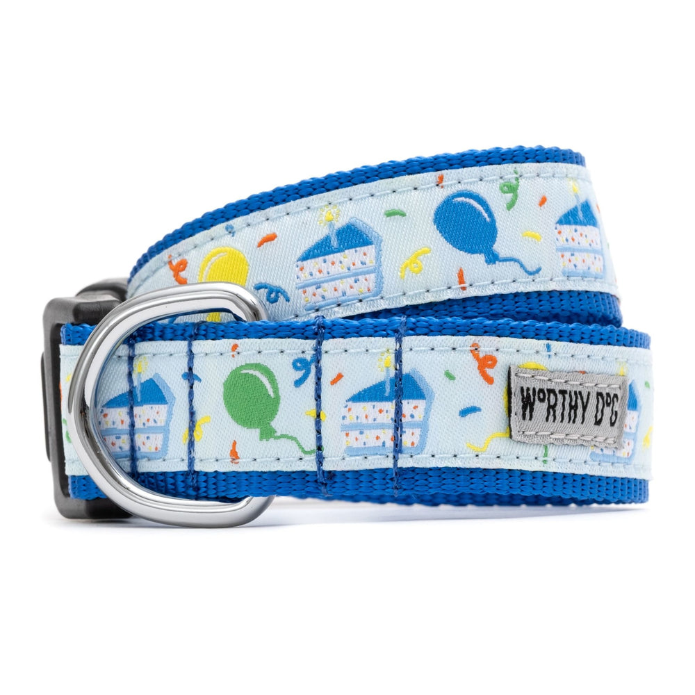 WORTHY DOG Dog Collar Blue Birthday