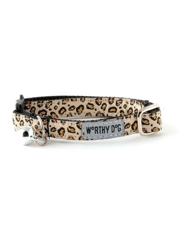 WORTHY DOG  Cat Collar Tan Cheetah