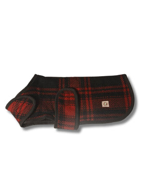 CHILLY DOG Red/Black Plaid Blanket Coat