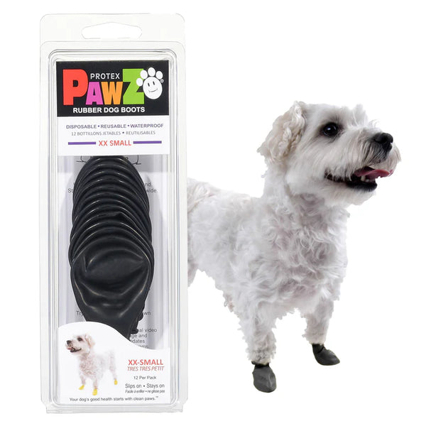 PAWZ Waterproof Rubber Dog Boots Black