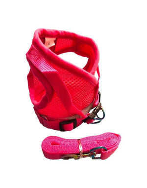 TRAVEL CAT Leash & Harness Set Purrfectly Pink