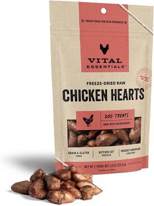 VITAL ESSENTIALS Freezedried Dog Treats Chicken Hearts