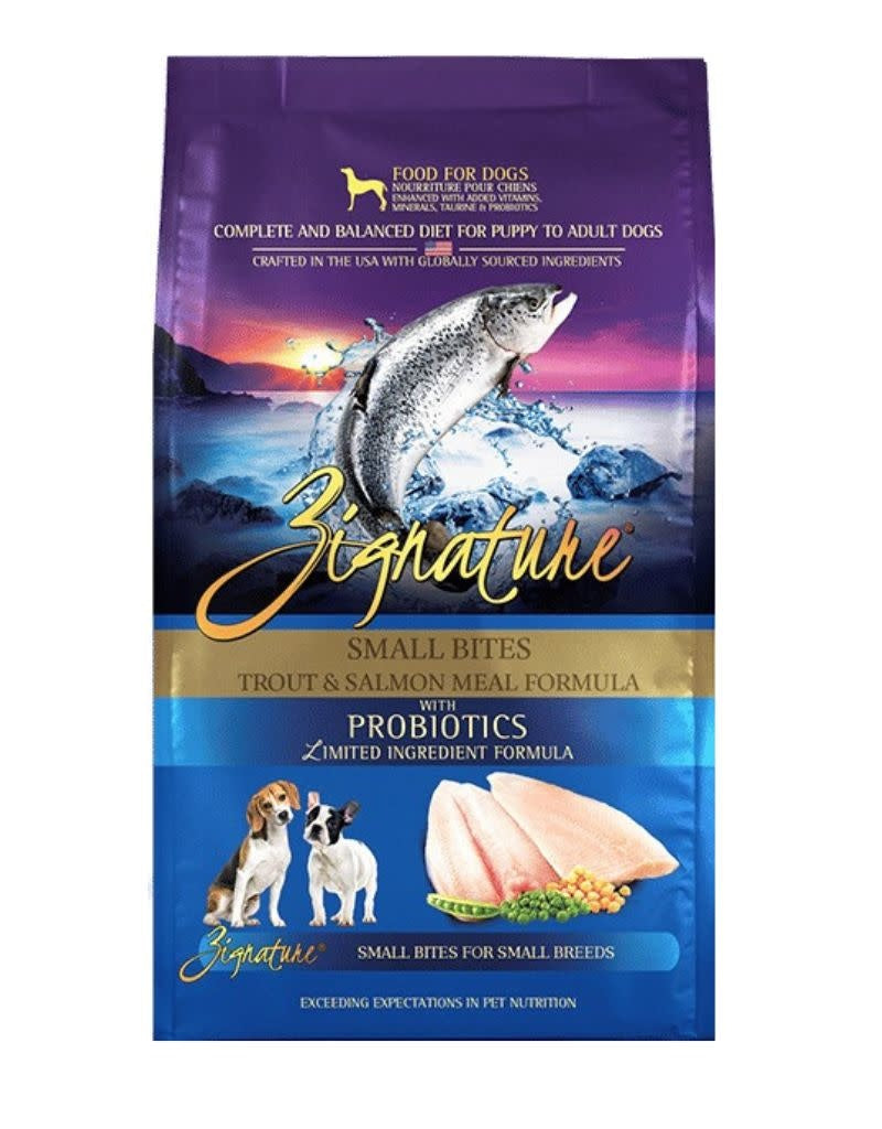 ZIGNATURE Dog Food Small Bites Trout and Salmon 4 LB