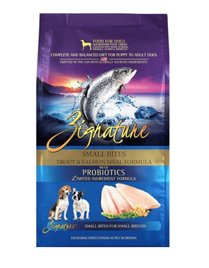 ZIGNATURE Dog Food Small Bites Trout and Salmon 4 LB