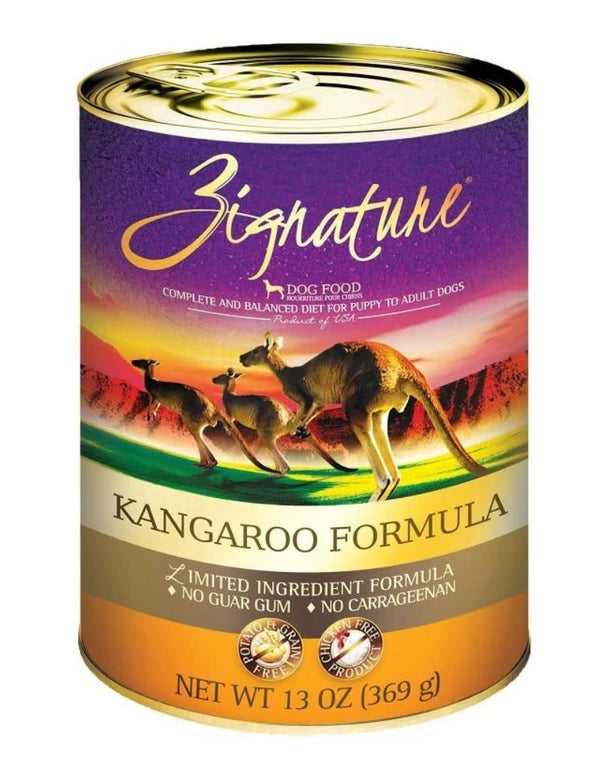 ZIGNATURE Kangaroo Grain-Free & Potato-Free Canned Dog Food Case 12/13 OZ