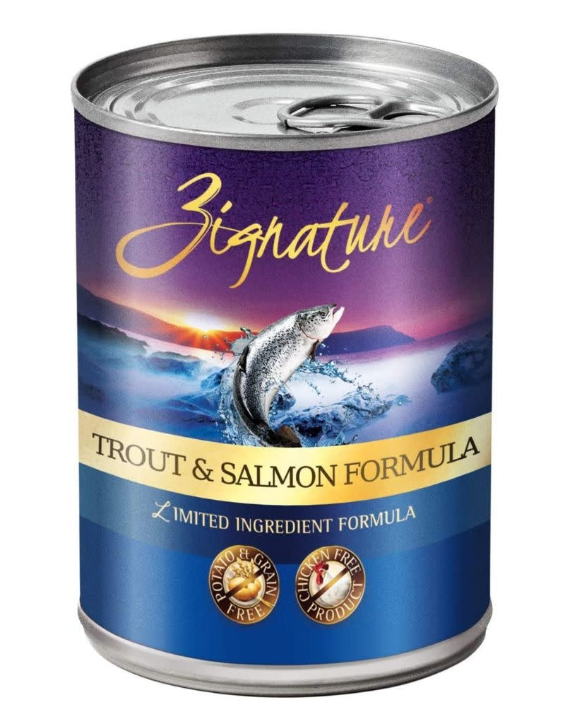 ZIGNATURE Trout & Salmon Grain-Free & Potato-Free Canned Dog Food Case 12/13 OZ