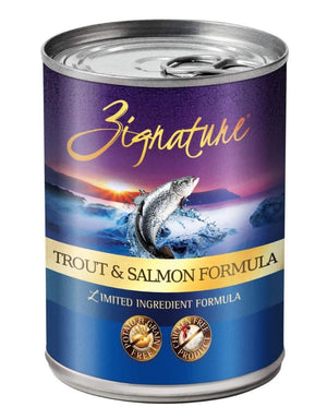ZIGNATURE Trout & Salmon Grain-Free & Potato-Free Canned Dog Food Case 12/13 OZ