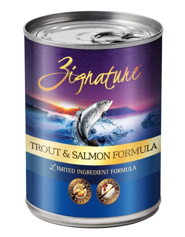 ZIGNATURE Trout & Salmon Grain-Free & Potato-Free Canned Dog Food Case 12/13 OZ